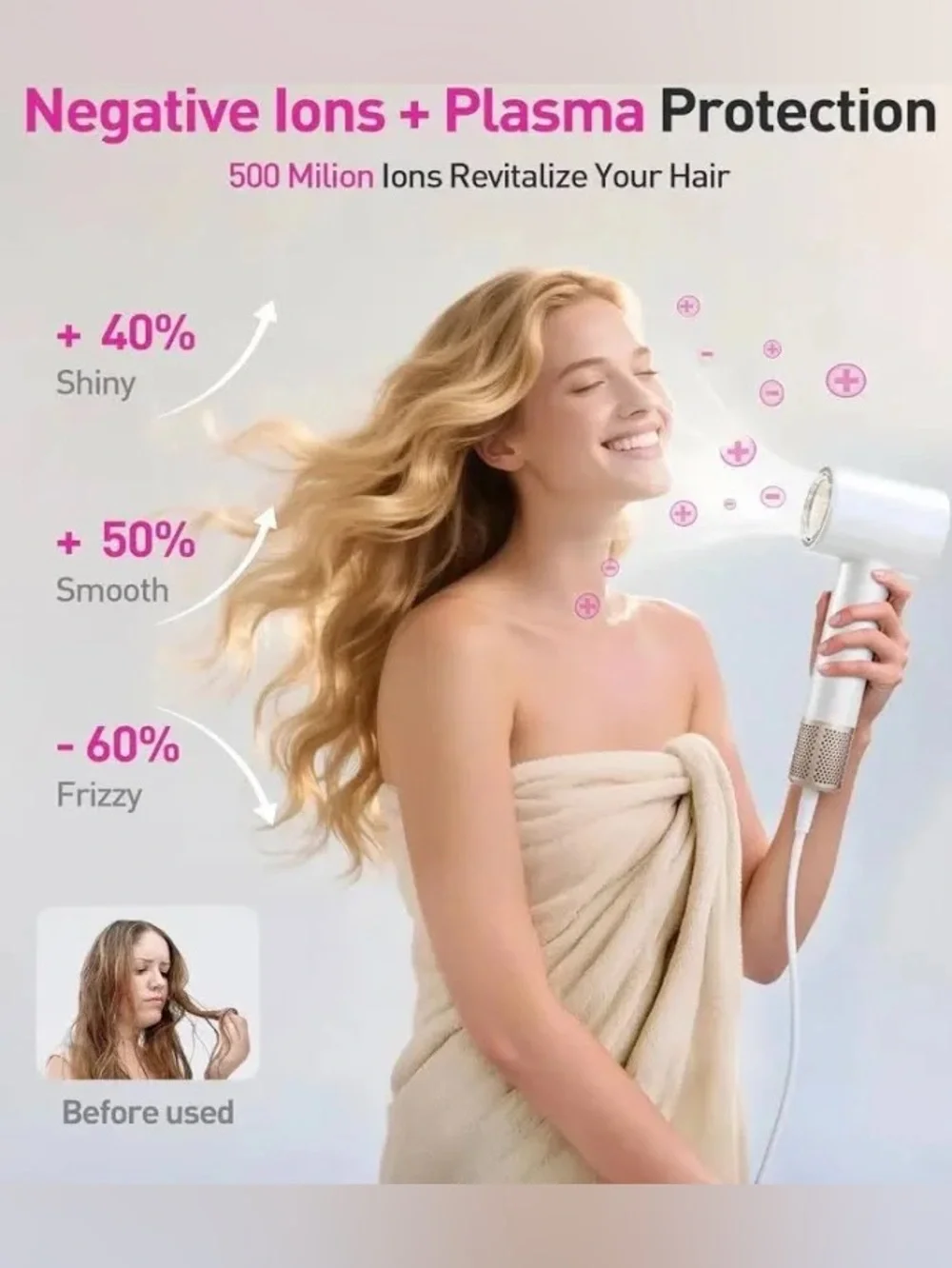Tideway White and Gold High-End Hair Dryer